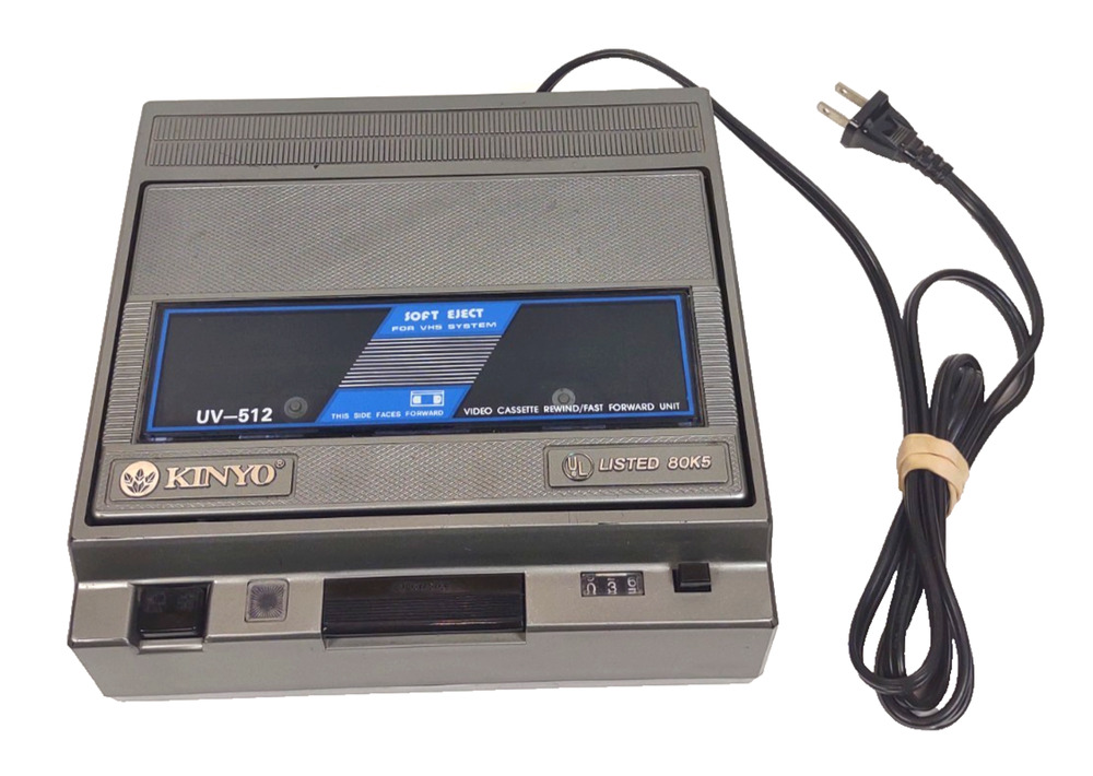 VTG Kinyo VHS UV-512 2-Way Rewinder Fast Forward Auto Stop/Eject Tested & Works